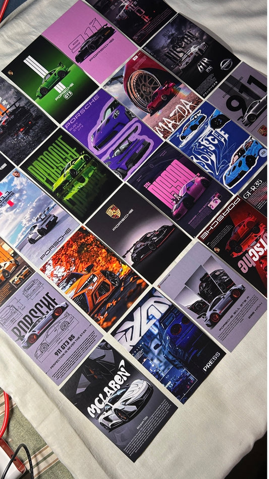 Car wall posters for room decoration 24pcs (4x6inch)